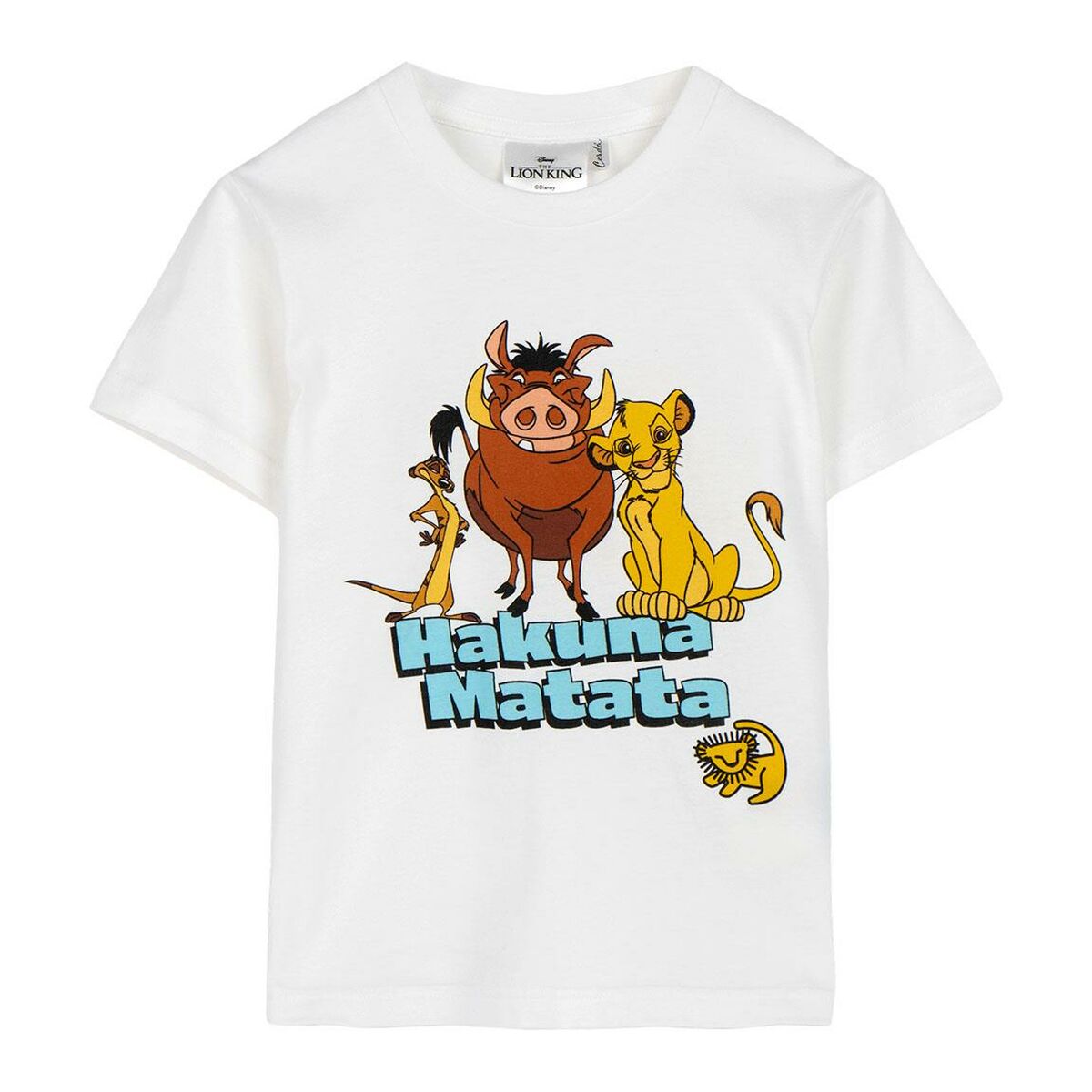 Child's Short Sleeve T-Shirt The Lion King White - MES49