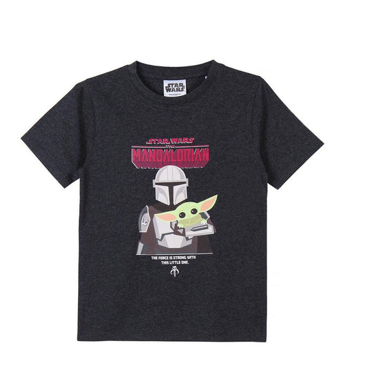 Child's Short Sleeve T-Shirt The Mandalorian Black - MES49