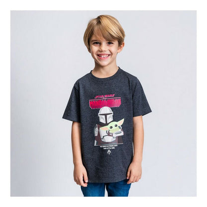 Child's Short Sleeve T-Shirt The Mandalorian Black - MES49