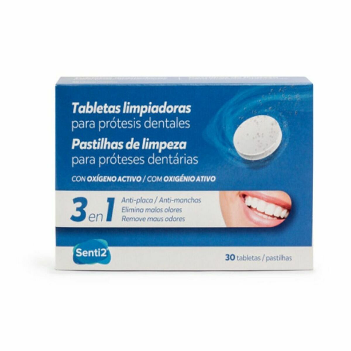 Cleaning Tablets for Dentures Senti2 SAN 027 30 Units - MES49