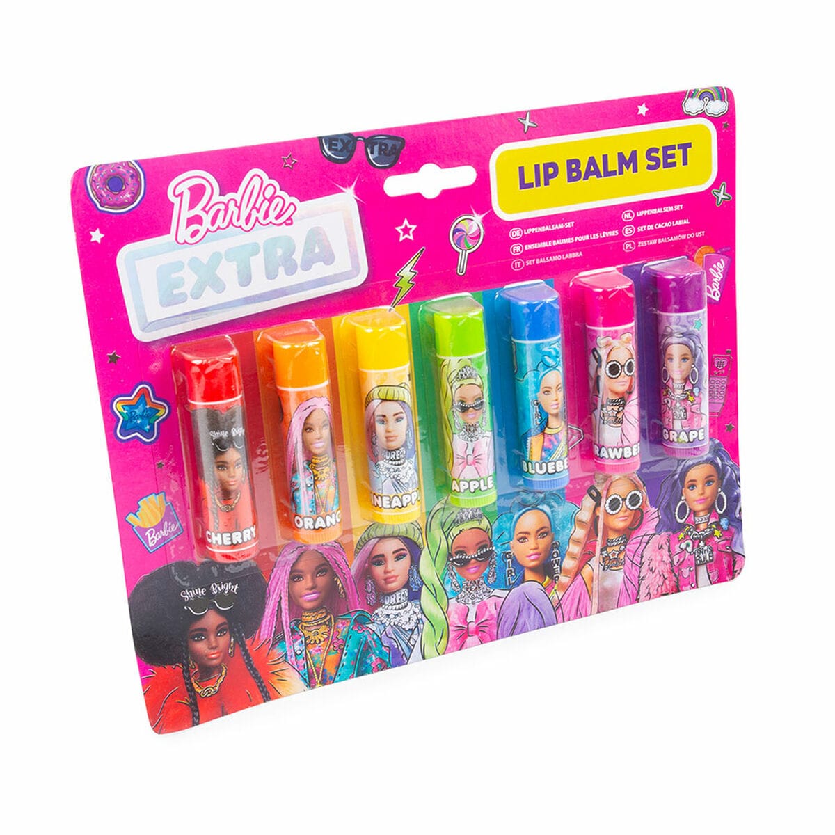 Coloured Lip Balm Barbie Children's 7 Pieces - MES49