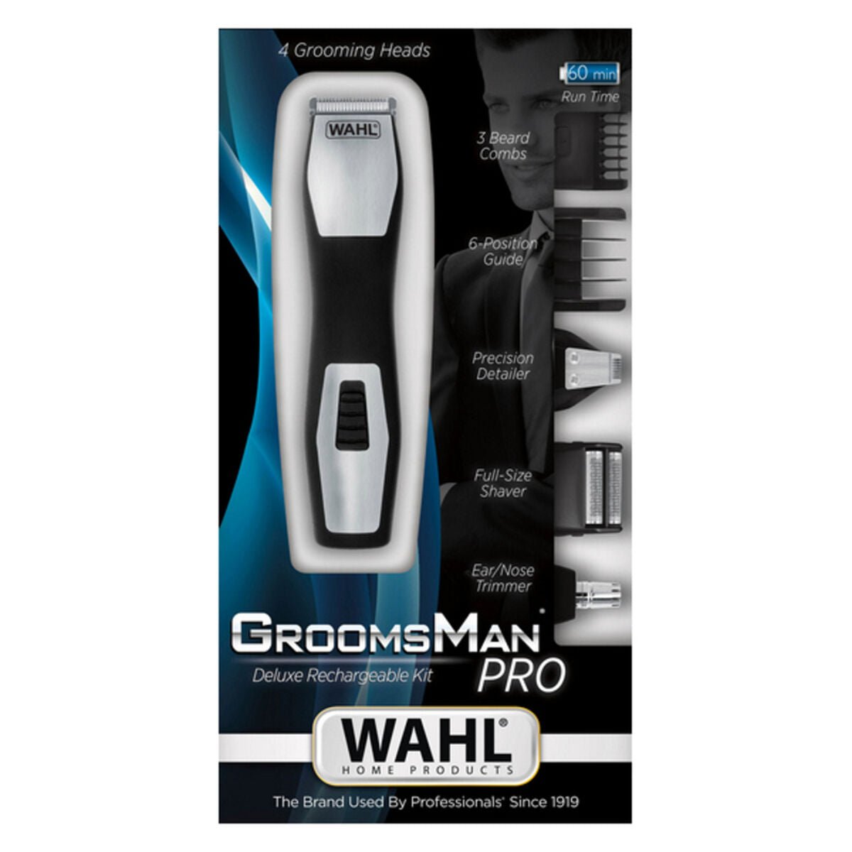 Cordless Hair Clippers Wahl GroomsMan Pro Black - MES49