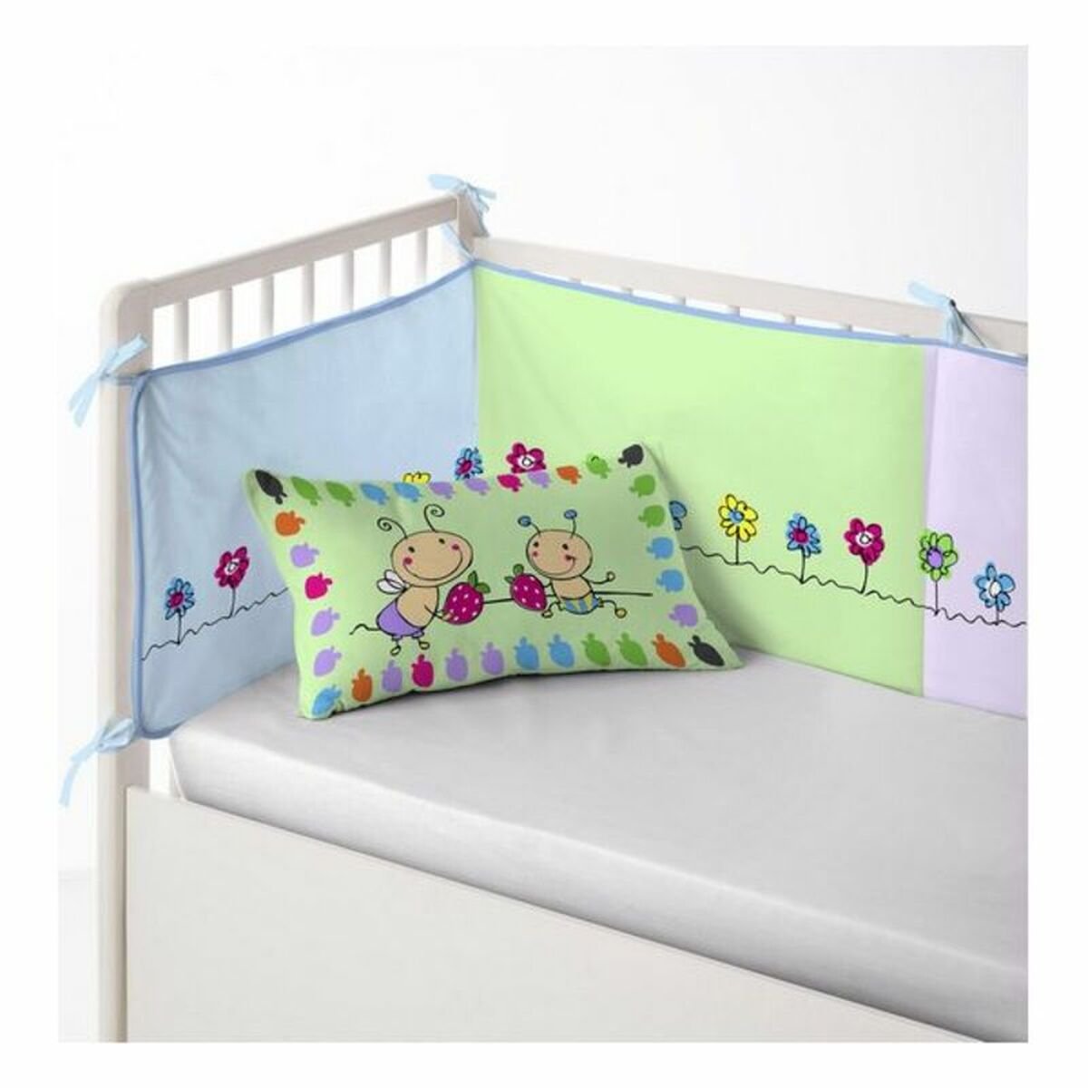 Cot protector Cool Kids Patch Garden (60 x 60 x 60 + 40 cm) - MES49