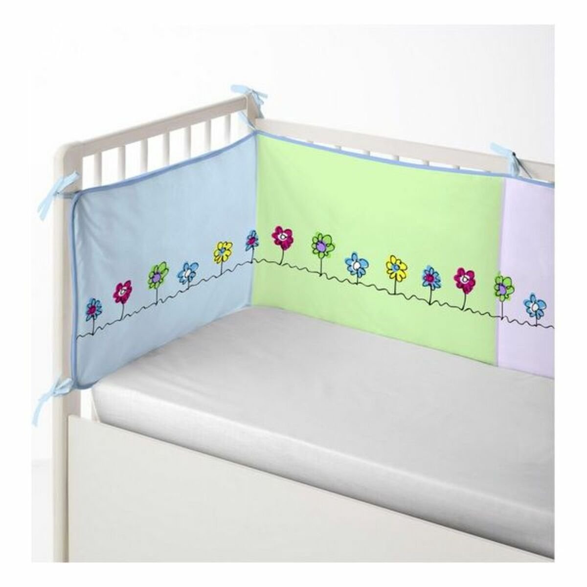 Cot protector Cool Kids Patch Garden (60 x 60 x 60 + 40 cm) - MES49