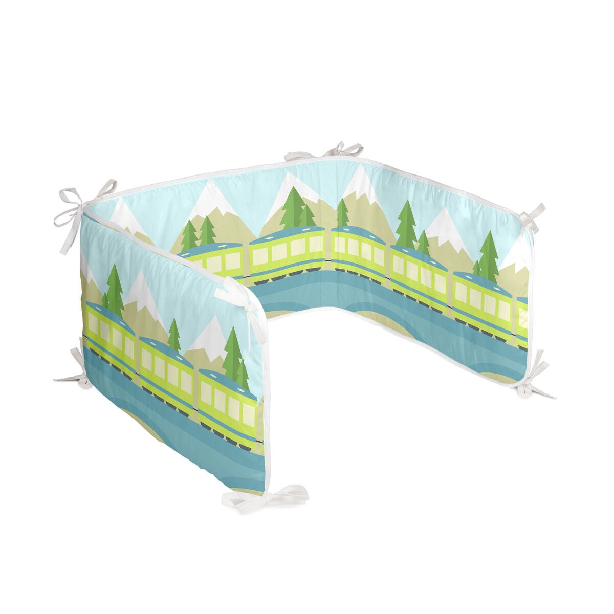 Cot protector HappyFriday Happynois Train Multicolour 210 x 40 cm - MES49