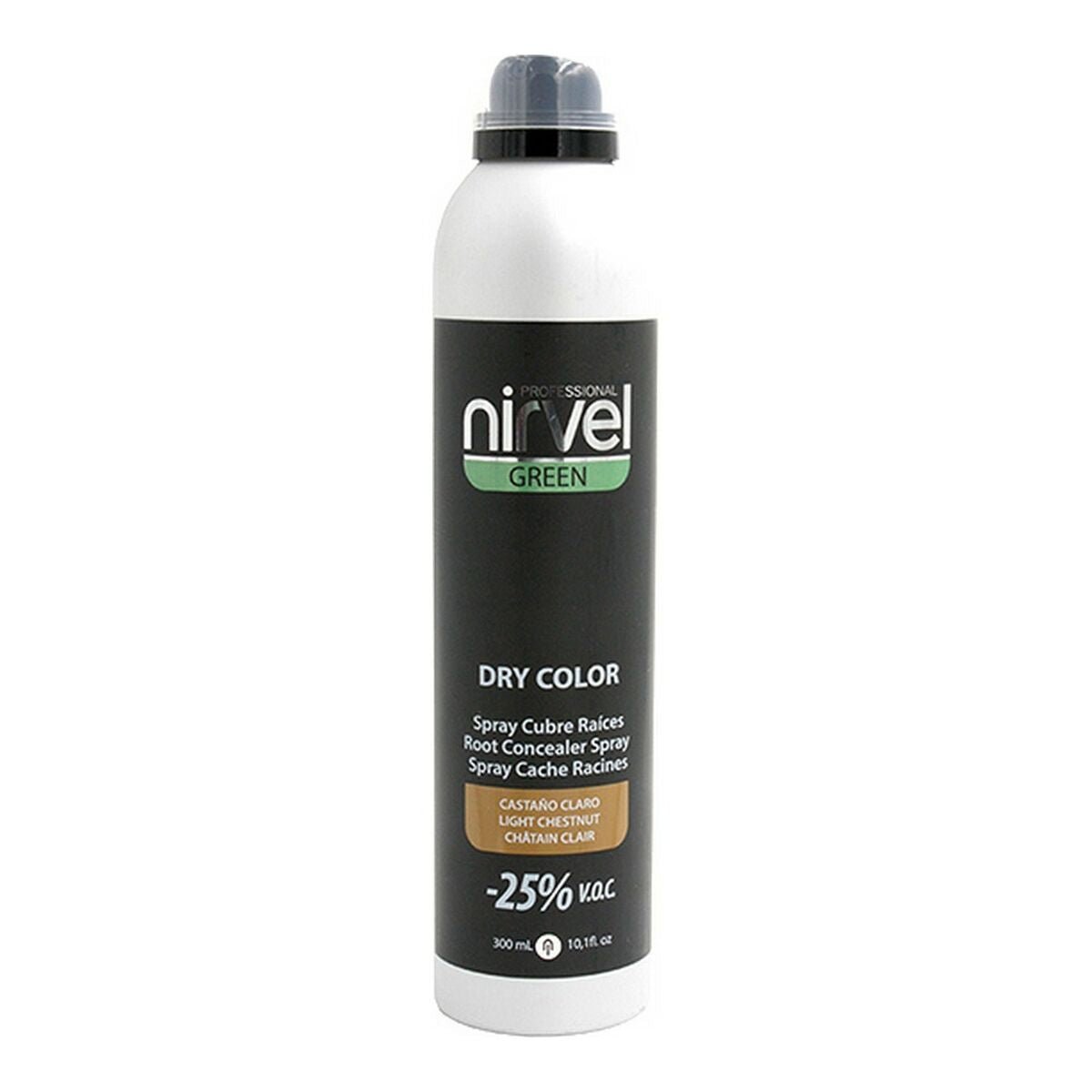 Cover Up Spray for Grey Hair Green Dry Color Nirvel Green Dry Light Brown (300 ml) - MES49