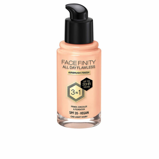 Crème Make - up Base Max Factor Face Finity All Day Flawless 3 - in - 1 Spf 20 Nº C40 Light ivory 30 ml - MES49