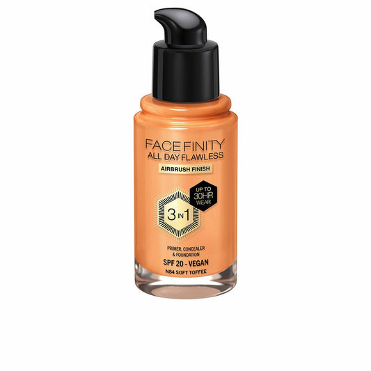 Crème Make - up Base Max Factor Face Finity All Day Flawless 3 - in - 1 Spf 20 Nº N84 Soft toffee 30 ml - MES49