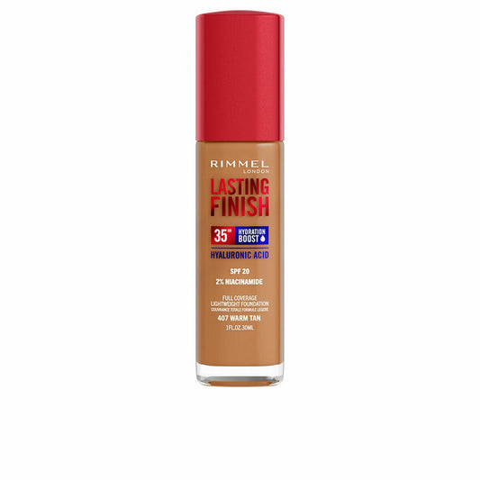 Crème Make - up Base Rimmel London Lasting Finish Nº 407 Warm Tan Spf 20 30 ml - MES49