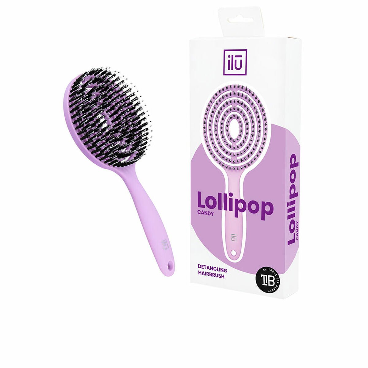 Detangling Hairbrush Ilū Lollipop Purple - MES49