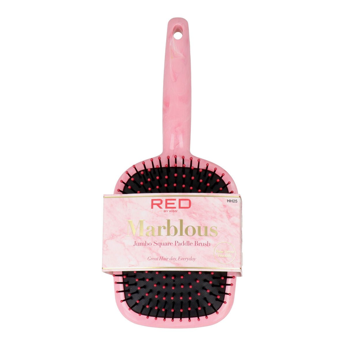 Detangling Hairbrush Red Kiss Kiss Marblous Pink - MES49