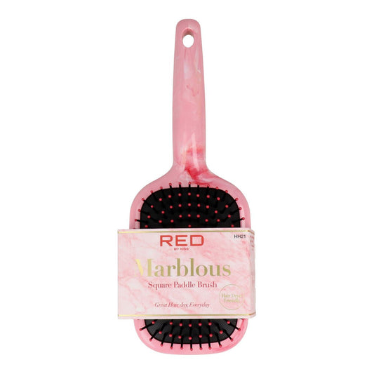 Detangling Hairbrush Red Kiss Kiss Marblous Pink Squared - MES49