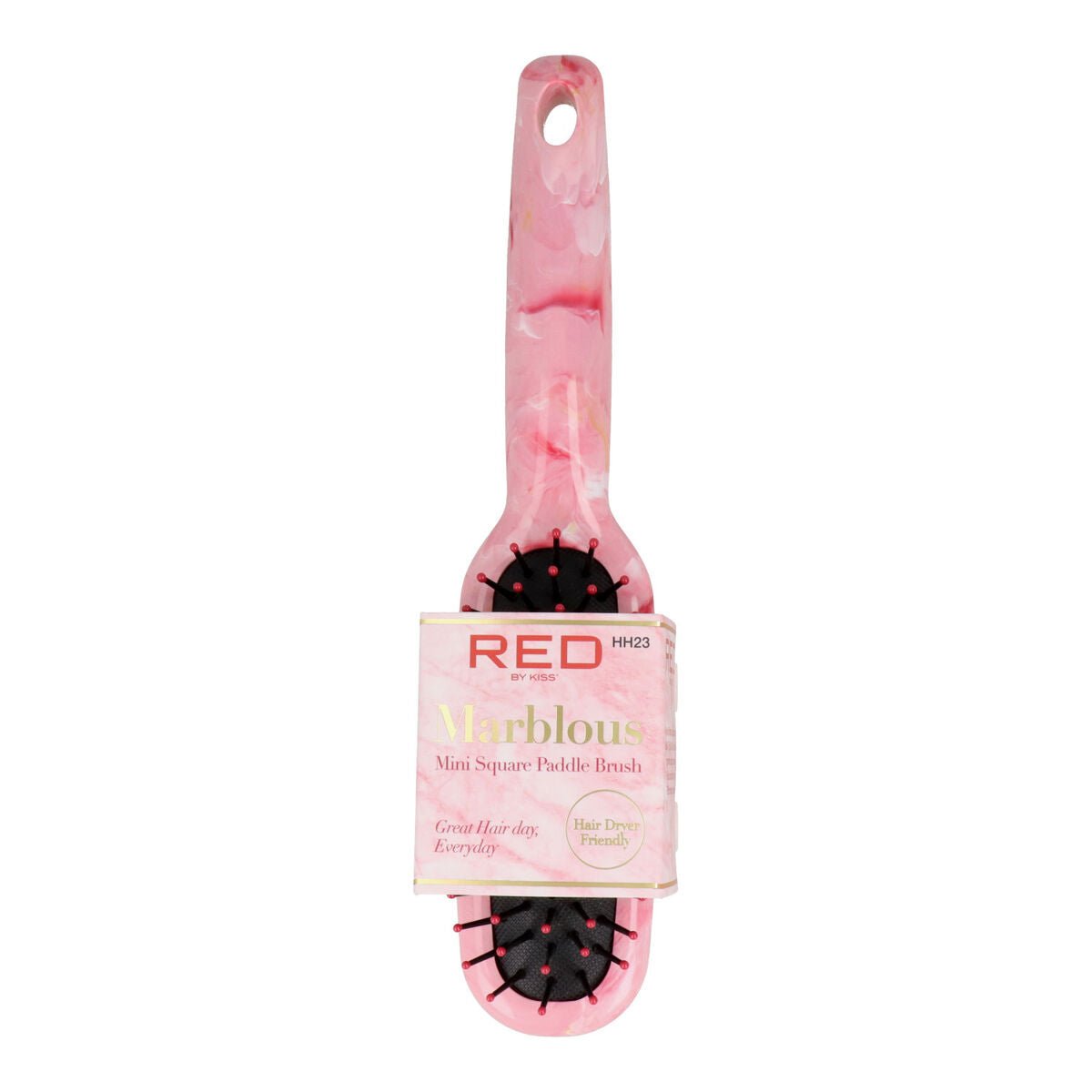 Detangling Hairbrush Red Kiss Kiss Marblous Pink Squared - MES49