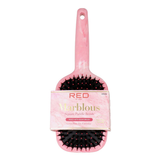 Detangling Hairbrush Red Kiss Kiss Marblous Pink Squared - MES49