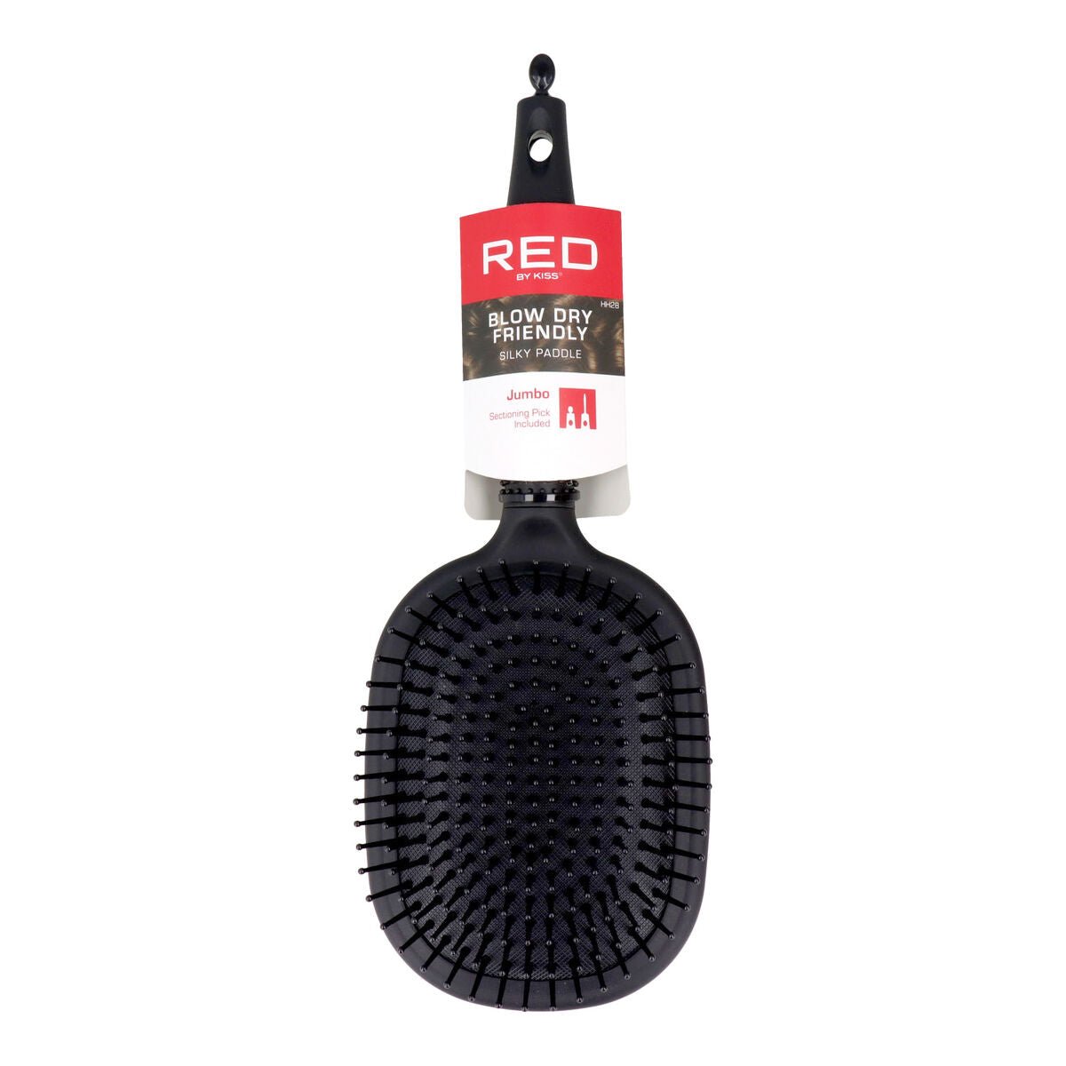 Detangling Hairbrush Red Kiss Kiss Rubberized Black - MES49