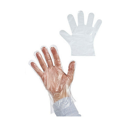 Disposable Gloves Set Transparent Plastic (12 Units) - MES49