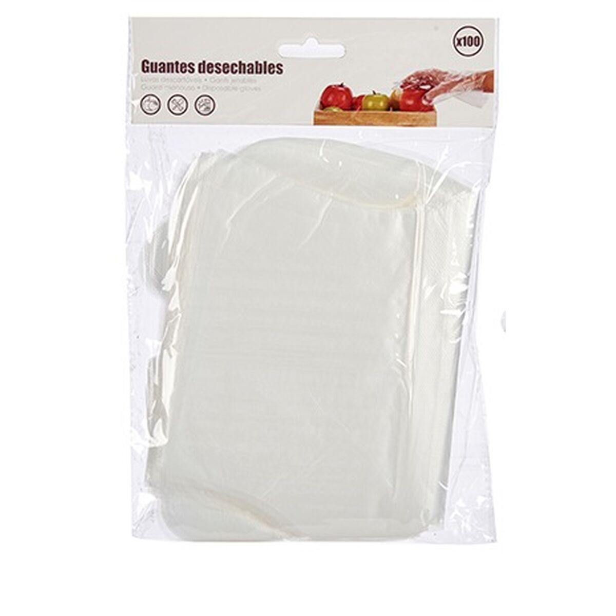 Disposable Gloves Set Transparent Plastic (12 Units) - MES49