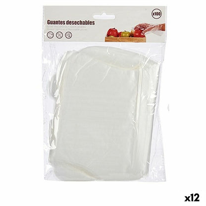 Disposable Gloves Set Transparent Plastic (12 Units) - MES49