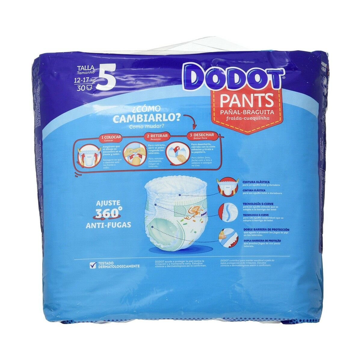 Disposable nappies Dodot Dodot Pants Size 5 12 - 17 kg 30 Units - MES49