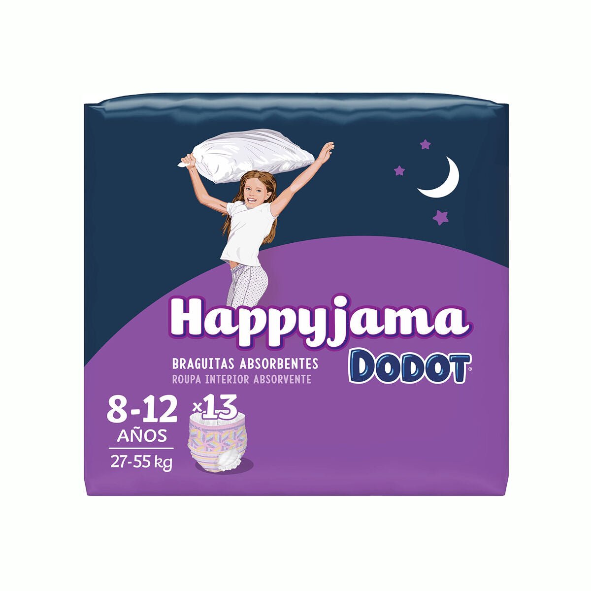 Disposable nappies Dodot Happyjama 8 - 12 Years Knickers Size 8 13 Units - MES49