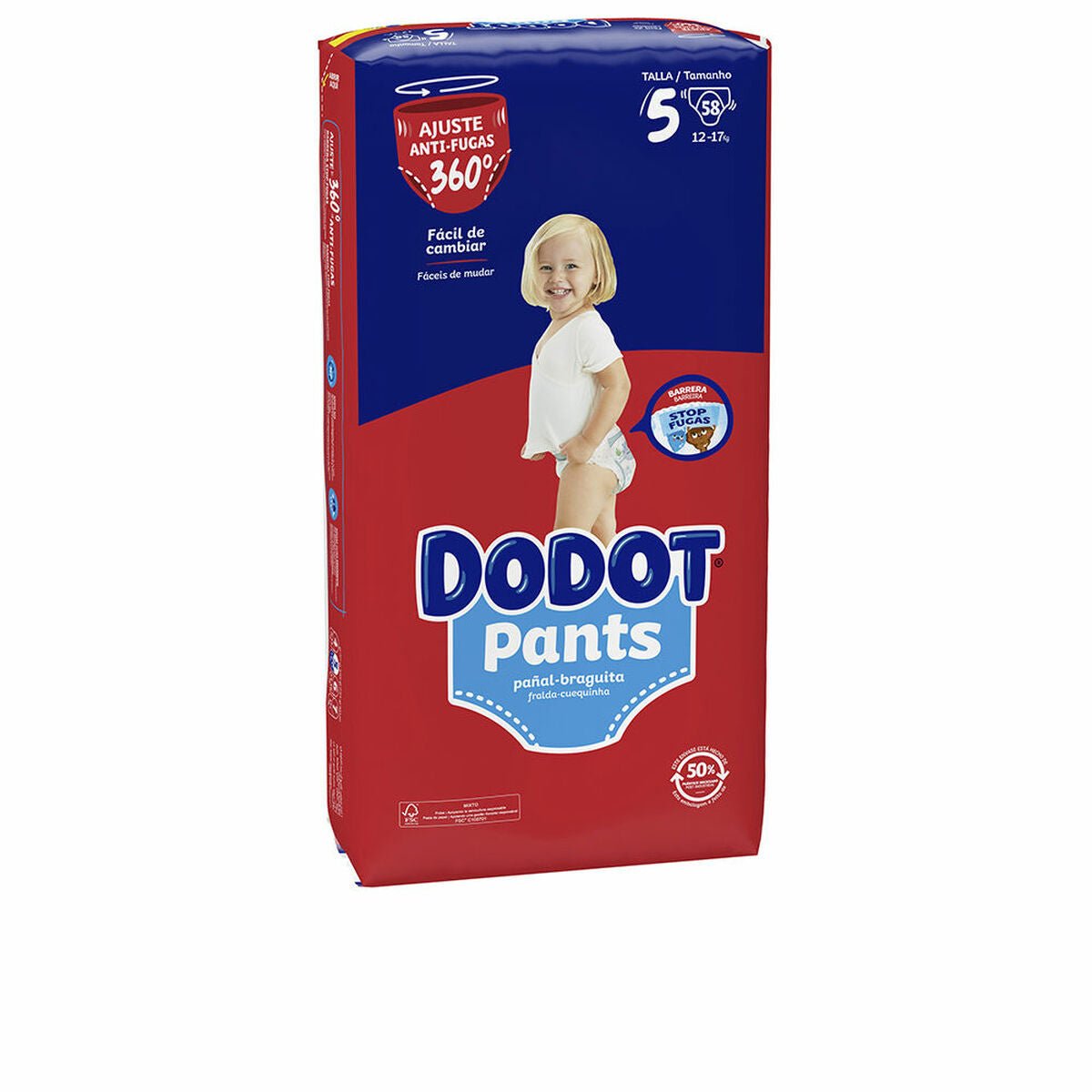 Disposable nappies Dodot Pants Size 5 Knickers (58 Units) - MES49