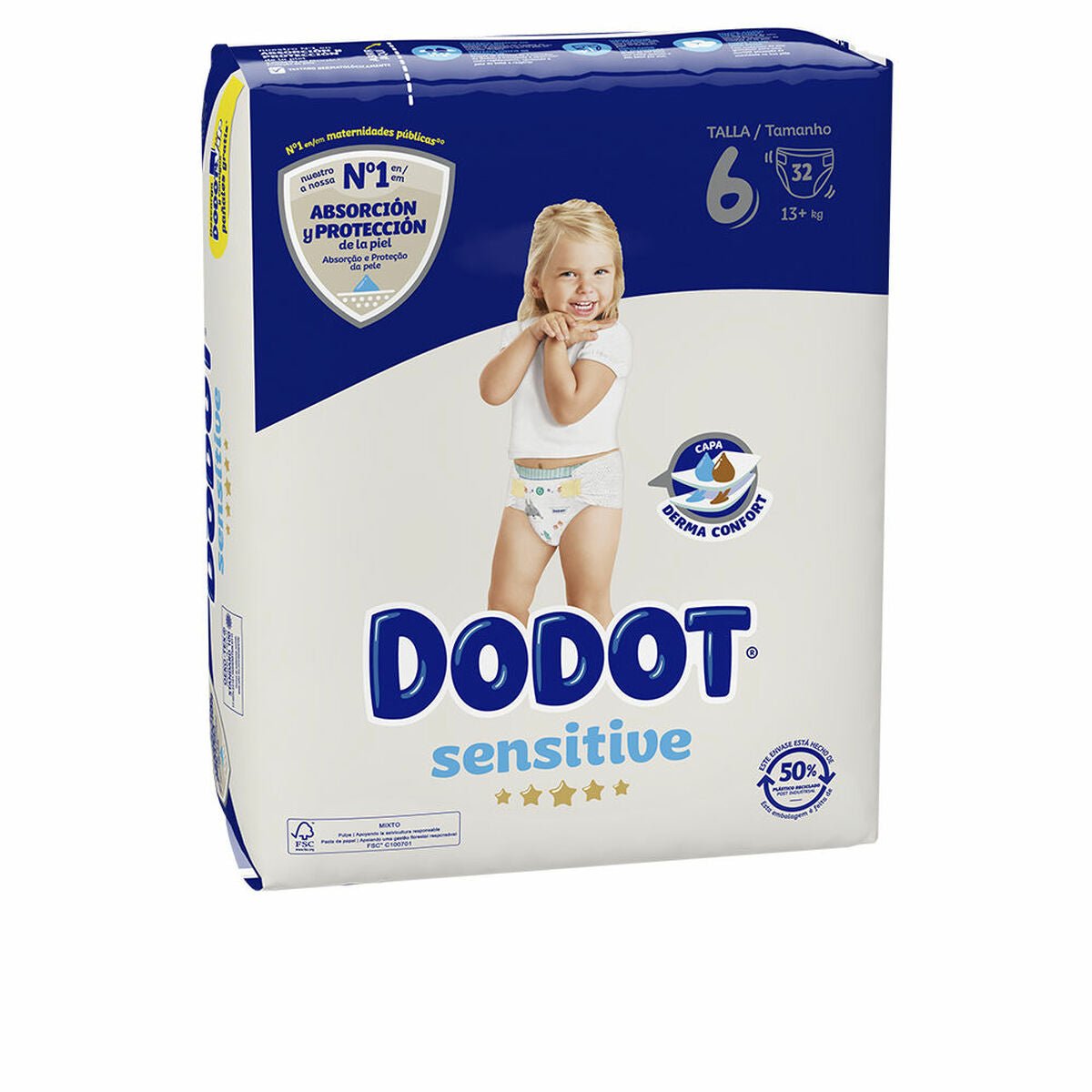 Disposable nappies Dodot Sensitive 6 +13 kg (32 Units) - MES49