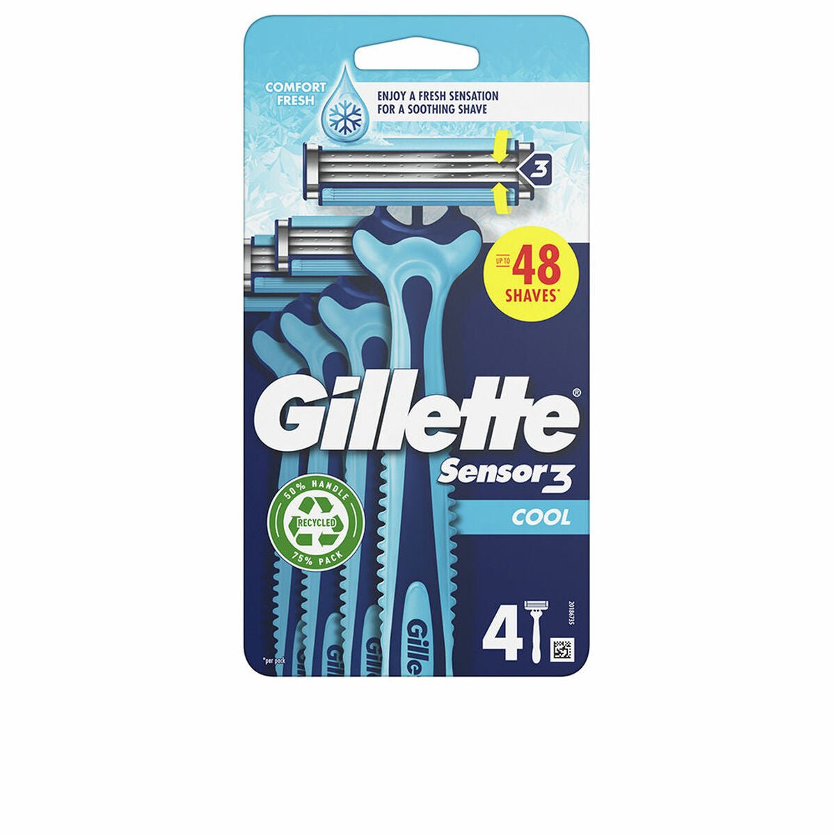 Disposable Razor Gillette SENSOR 3 COOL (4 Units) - MES49