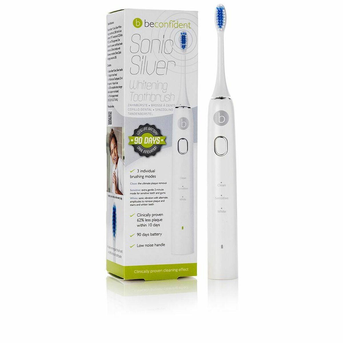 Electric Toothbrush Beconfident Sonic Silver - MES49