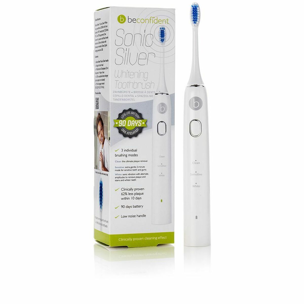 Electric Toothbrush Beconfident Sonic Silver - MES49